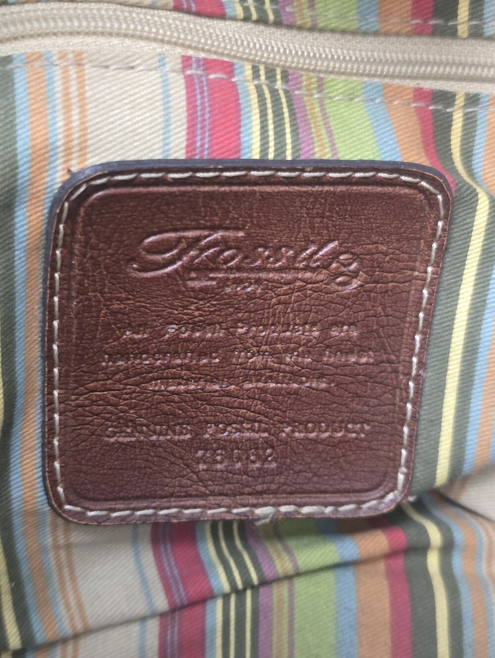 Fossil woven straw and brown leather trim satchel Vintage Cottagecore Fisherman - Picture 11 of 12